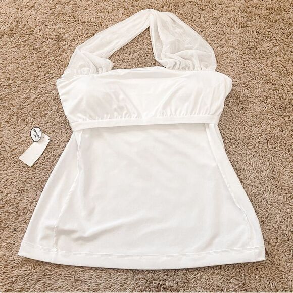 NFL All Sport Couture White New York Jets Sports First Down Halter Top SZ L BNWT - Picture 5 of 11